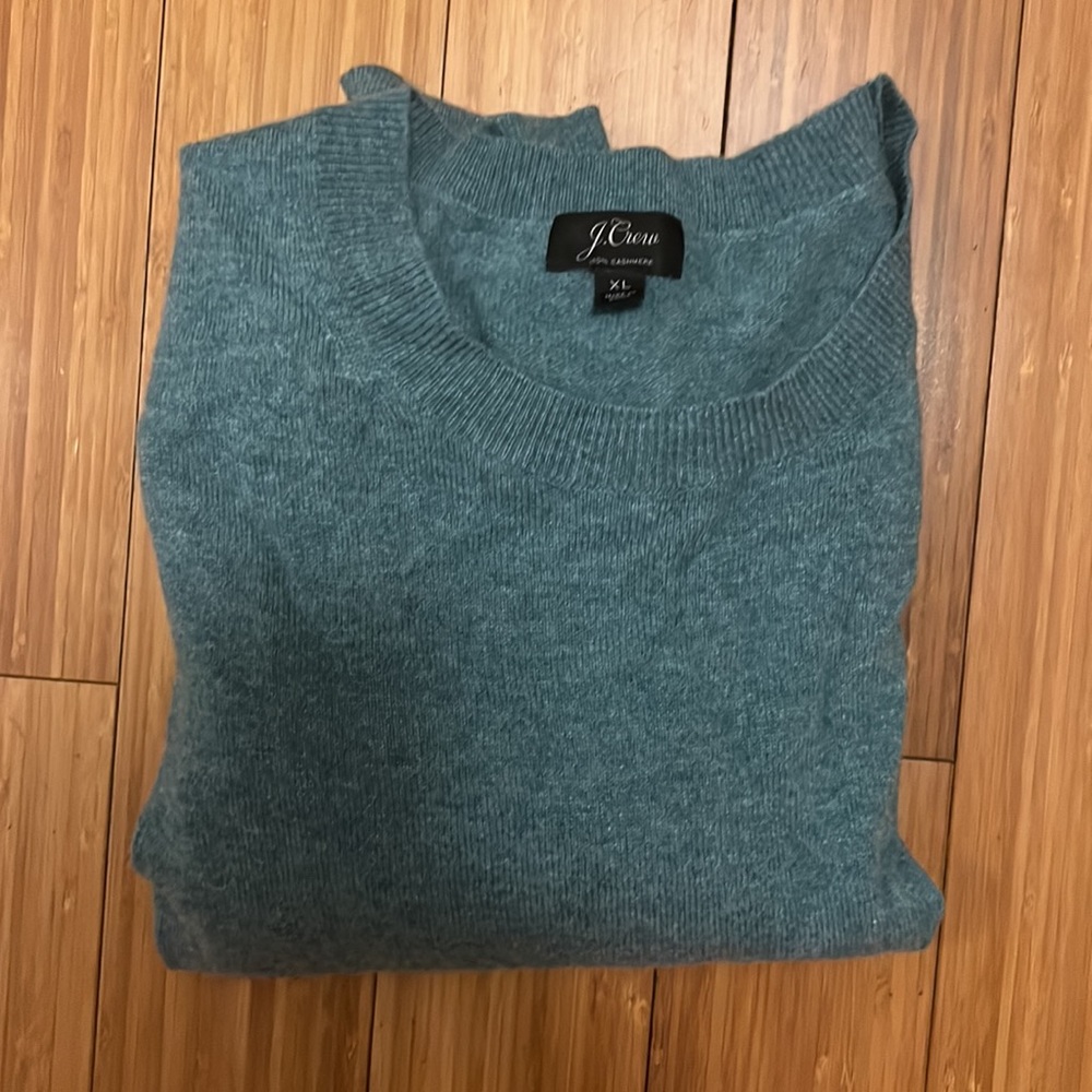 J.Crew Blue 100% Cashmere Sweater -Size XL, Great Condition